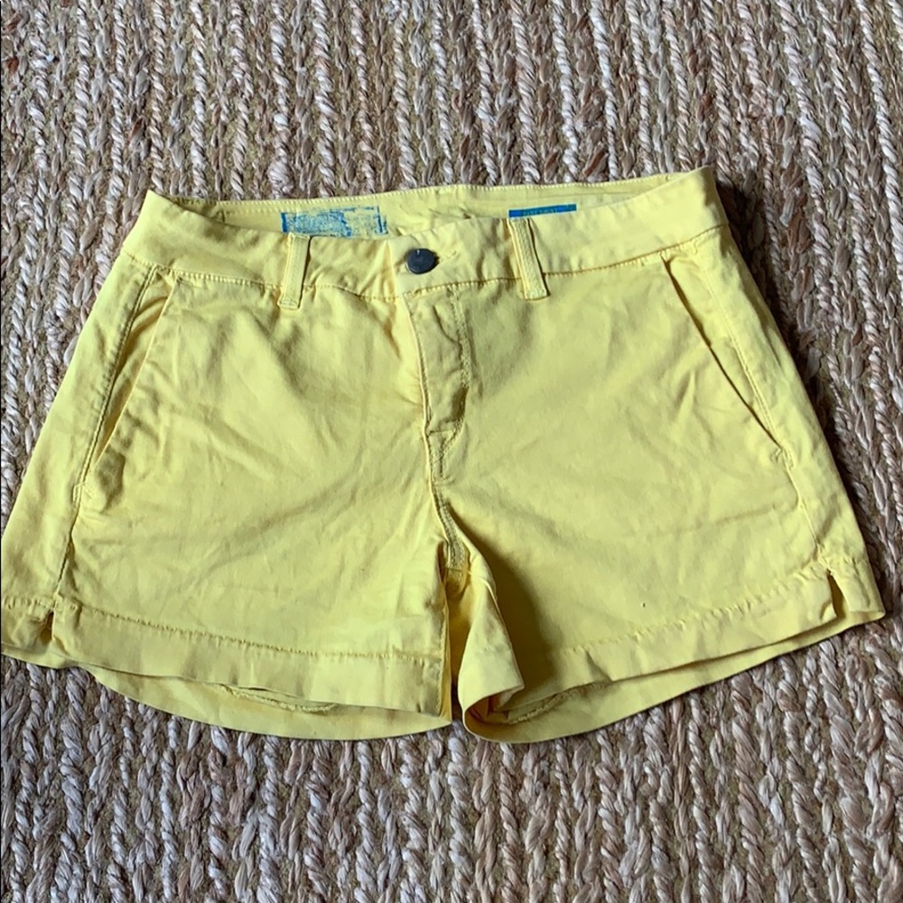 Bright yellow jean shorts